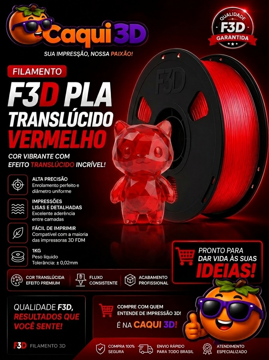 Filamento Translúcido Vermelho